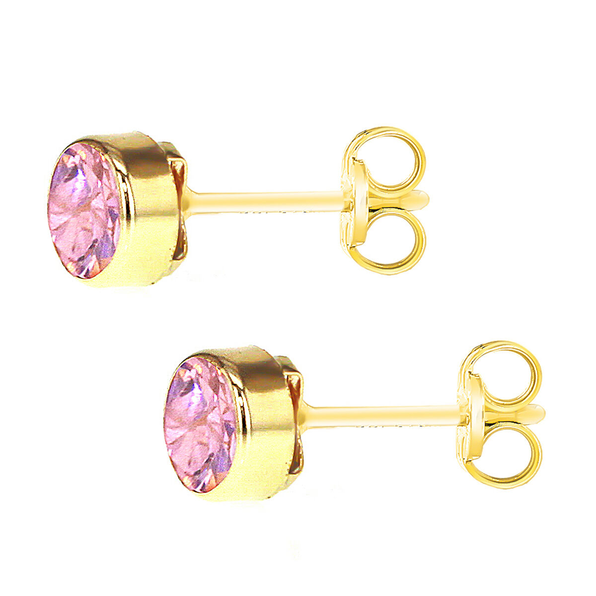 9K Yellow Gold  A   Pink Cubic Zirconia  Earring 1.58 ct,  Gold Wt. 0.63 Gms  1.580  Ct.