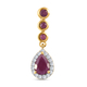 Natural Moroccan Ruby and Natural Cambodian Zircon Pendant in 14K Gold Overlay Sterling Silver 1.31 