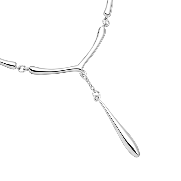 LUCYQ Drip Collection - Rhodium Overlay Sterling Silver Necklace (Size 16/18/20) with Lobster Clasp, Silver Wt. 8.13 Gms