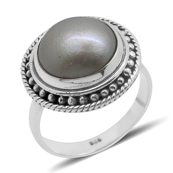 Royal Bali Collection Mabe Pearl (Rnd) Solitaire Ring in Sterling Silver