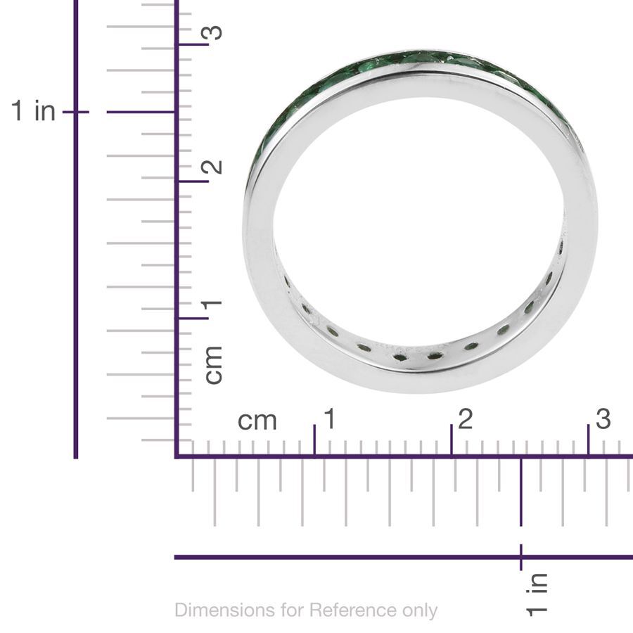 RHAPSODY 950 Platinum AAAA Boyaca Colombian Emerald (Rnd) Full Eternity Band Ring 2.000 Ct.