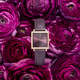 Henry London Heritage Square Ladies Purple Dial 3 ATM Water Resistant Watch with Purple Colour Leather Strap