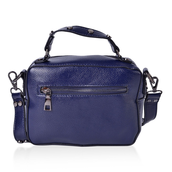Navy Colour Crossbody Bag with External Zipper Pocket and Removable Shoulder Strap (Size 20X15X7.5 Cm)