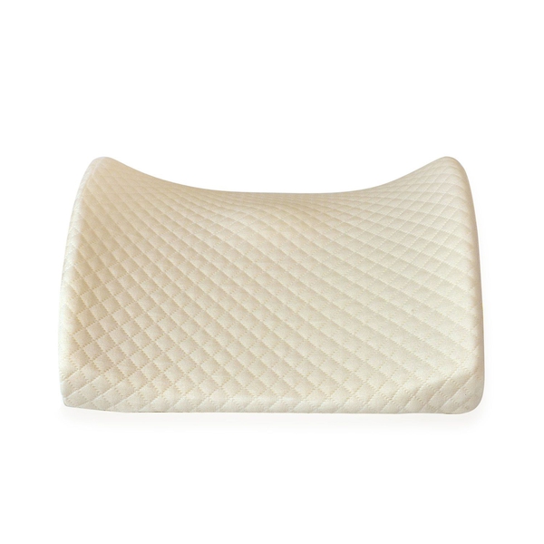High Density Memory Foam Lumbar Cushion with Removable Cover and Adjustable Strap (Size 35X33X10 Cm)