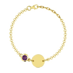 Amethyst  Bracelet (Size 6 with Extender) in 14K Gold Overlay Sterling Silver 0.50 Ct.