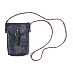 100% Genuine Leather Crossbody Bag (Size 13x4x20cm) - Navy