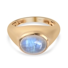 Rainbow Moonstone Ring (Size R) in 14K Gold Overlay Sterling Silver 3.14 Ct