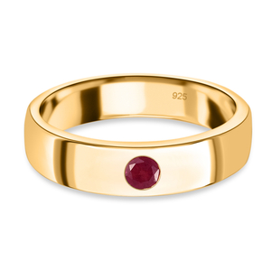 African Ruby (FF) Band Ring in 14K Gold Overlay Sterling Silver