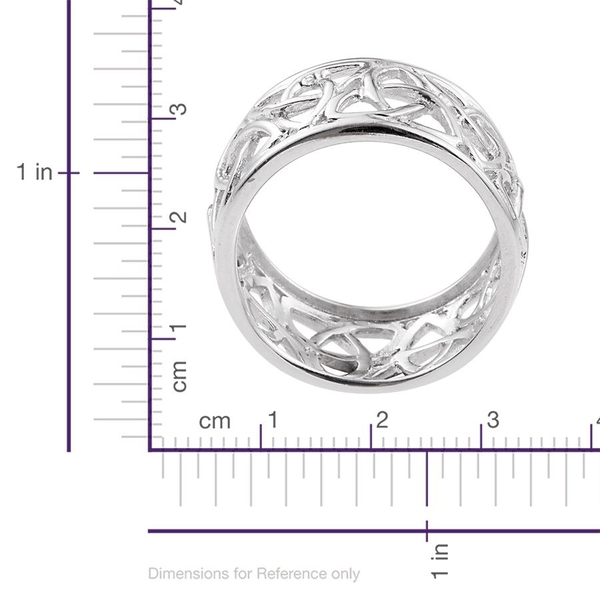 Platinum Overlay Sterling Silver Band Ring, Silver wt 4.04 Gms.