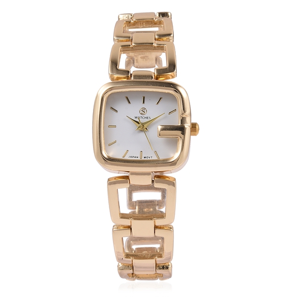 STRADA Japanese Movement Water Resistant Bracelet Watch in Gold Plated