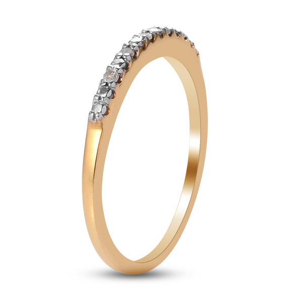 Diamond Half Eternity Ring in 14K Gold Overlay Sterling Silver 0.05 Ct.