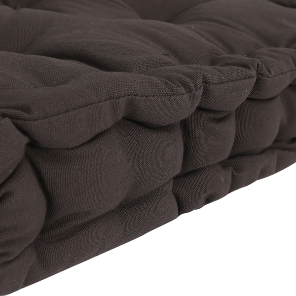 Set Of 2, Floor 100% Cotton Cushion with Filling Of Cotton Recycled Fiber  (40X10X40 CM ) - Solid Dark Grey