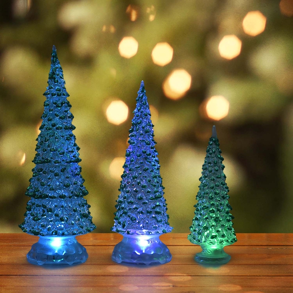 Set of 3 - LED Tree Light (Size 31x8 Cm, 26x8 Cm &19x3 Cm) - Green