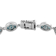 Larimar Linking Bracelet (Size - 7) in Platinum Overlay Sterling Silver 34.55 Ct, Silver Wt. 14.65 Gms