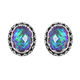 Sajen Silver Cultural Flair Collection - Quartz Doublet Simulated Opal Lavender Earrings (with Push Back) in Rhodium Overlay Sterling Silver 6.0 Ct.