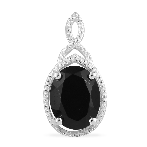 Boi Ploi Black Spinel (Ovl) Ring and Pendant in Sterling Silver 4.250 Ct.