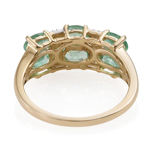 9K Y Gold Boyaca Colombian Emerald (Ovl), Diamond Ring 2.250 Ct.