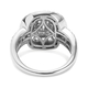Diamond Cluster Ring in Platinum Overlay Sterling Silver 1.00 Ct.