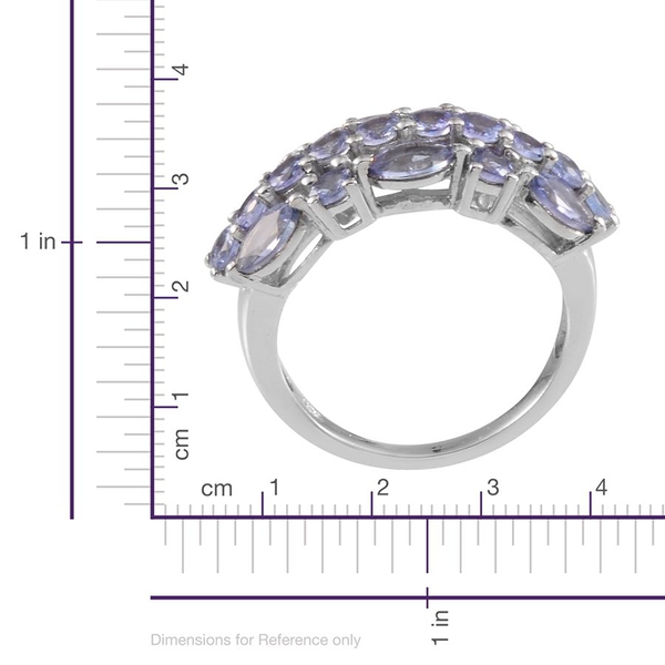 Tanzanite (Mrq) Ring in Platinum Overlay Sterling Silver 2.750 Ct.