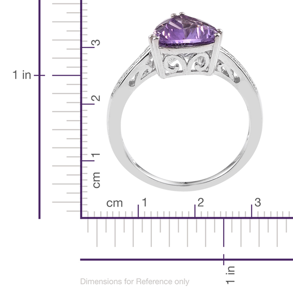AA Brazilian Amethyst (Trl) Solitaire Ring in Platinum Overlay Sterling Silver 2.000 Ct.