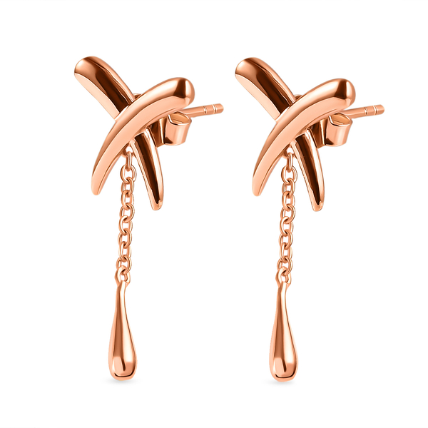 LucyQ Kiss Collection - 18K Vermeil Rose Gold Overlay Sterling Silver Earrings (With Push Back)