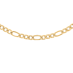 Hatton Garden Close Out- 9K Yellow Gold Figaro Necklace (Size - 22), Gold Wt. 3.70 Gms