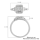 9K White Gold   White Diamond  Halo Ring 0.22 ct,  Gold Wt. 2.19 Gms  0.220  Ct.