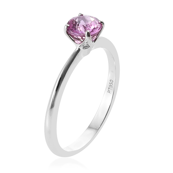 RHAPSODY 950 Platinum AAAA Pink Sapphire Solitaire Ring.Platinum Wt 3.04 Gms