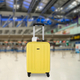 21 Inch Carry On Luggage Lightweight ABS Shell 4 Wheel Spinner Suitcase - Yellow