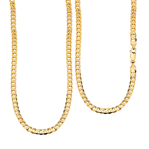 Hatton Garden Close Out-9K Yellow Gold Curb Necklace (Size - 22) With Lobster Clasp, Gold Wt. 23.40 