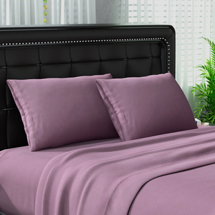 Serenity Night 4 Piece Set - Solid Microfibre 1 Flat Sheet (275x265cm), 1 Fitted Sheet (150x200+30cm
