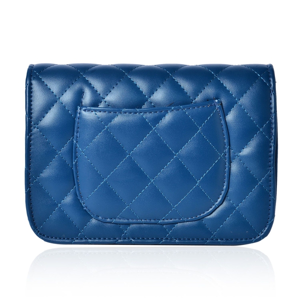 Nano Royal Blue Quilted Shoulder Bag (Size 20x15x8 Cm)