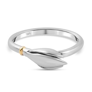Platinum and Yellow Gold Overlay Sterling Silver Ring