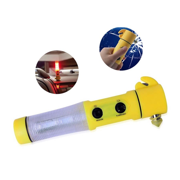 Yellow and Black Colour Multi Functional Hammer with LED Flashlight (Size 19.30X6.98X3.98 Cm)