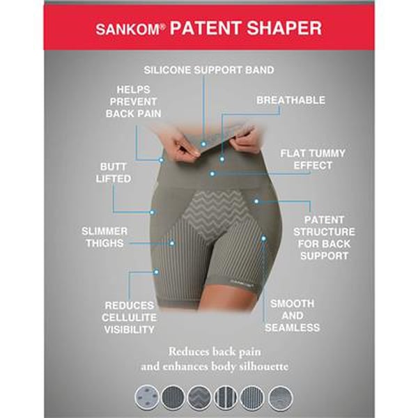 SANKOM SWITZERLAND Patent Aloe Vera fibers Posture Correction Shapers Shorts - Black (Size XS / 2-6)