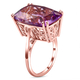 Rose De France Amethyst Ring in Rose Gold Overlay Sterling Silver 13.39 Ct