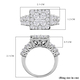 Moissanite Cluster Ring in Platinum Overlay Sterling Silver 2.03 Ct, Silver Wt. 5.35 Gms