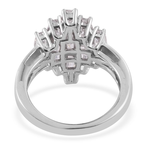 Lustro Stella - Platinum Overlay Sterling Silver Ring Made with Finest CZ