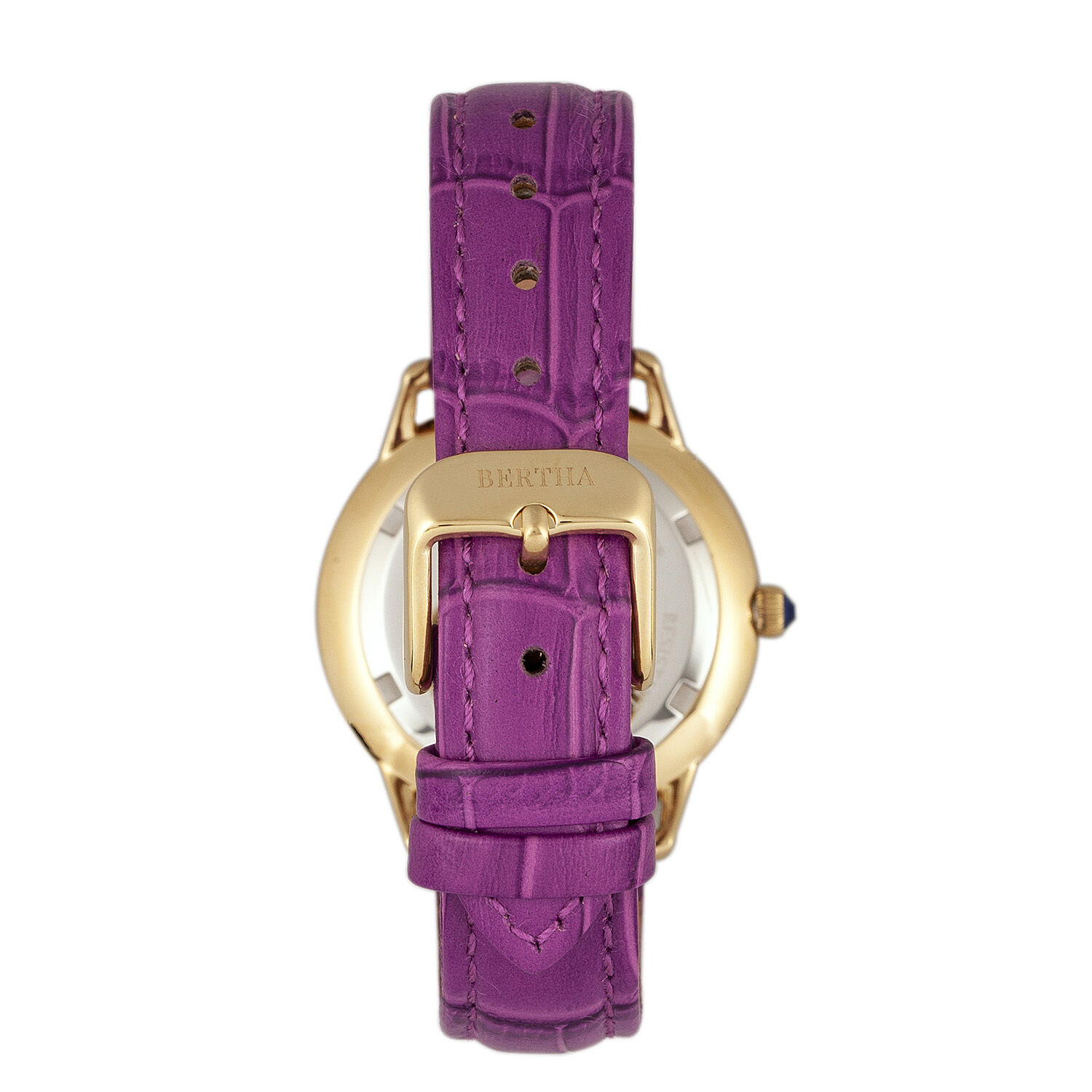 Bertha Abby Swiss Movement Fuchsia Dial 5 ATM Water Resistant Ladies Watch in Fuchsia Genuine Leather