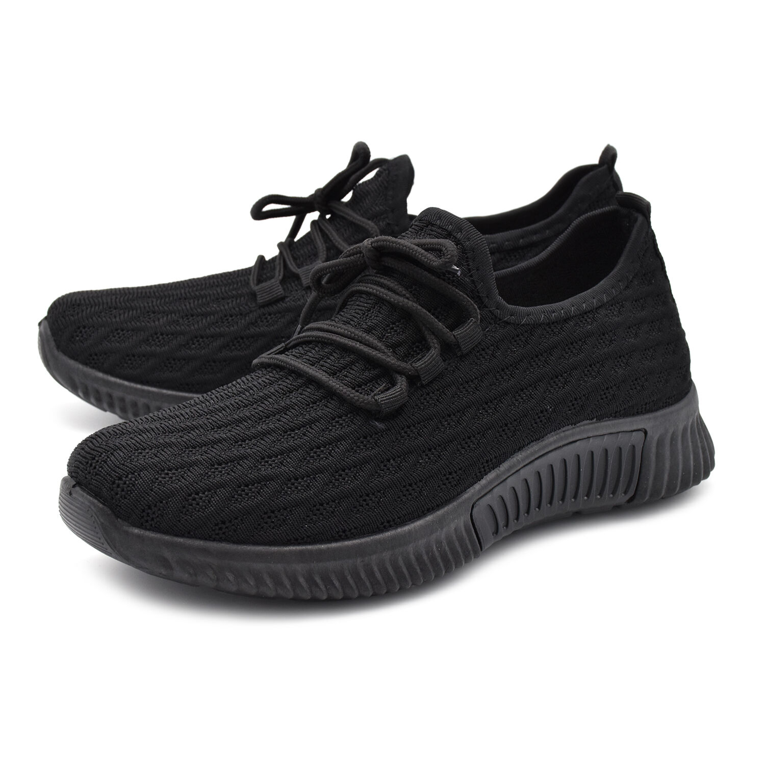 Black Knit Unisex Trainers (Size 4)