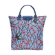 Signare Tapestry Blossom and Swallow Floral  Pattern Foldaway Bag - Light Blue