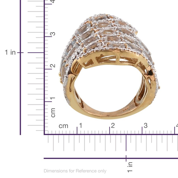Espirito Santo Aquamarine (Ovl) Ring in 14K Gold Overlay Sterling Silver 4.000 Ct.