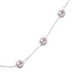 Lustro Stella 2 Piece Set White Pearl Crystal Necklace (Size 18) and Fish Hook Earrings in Sterling Silver