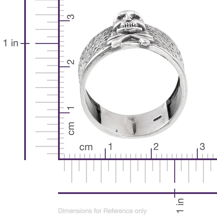 Sterling Silver Skull Ring, Silver wt 6.05 Gms.