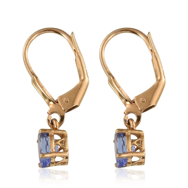 Tanzanite (Ovl) Earrings in 14K Gold Overlay Sterling Silver 1.000 Ct.