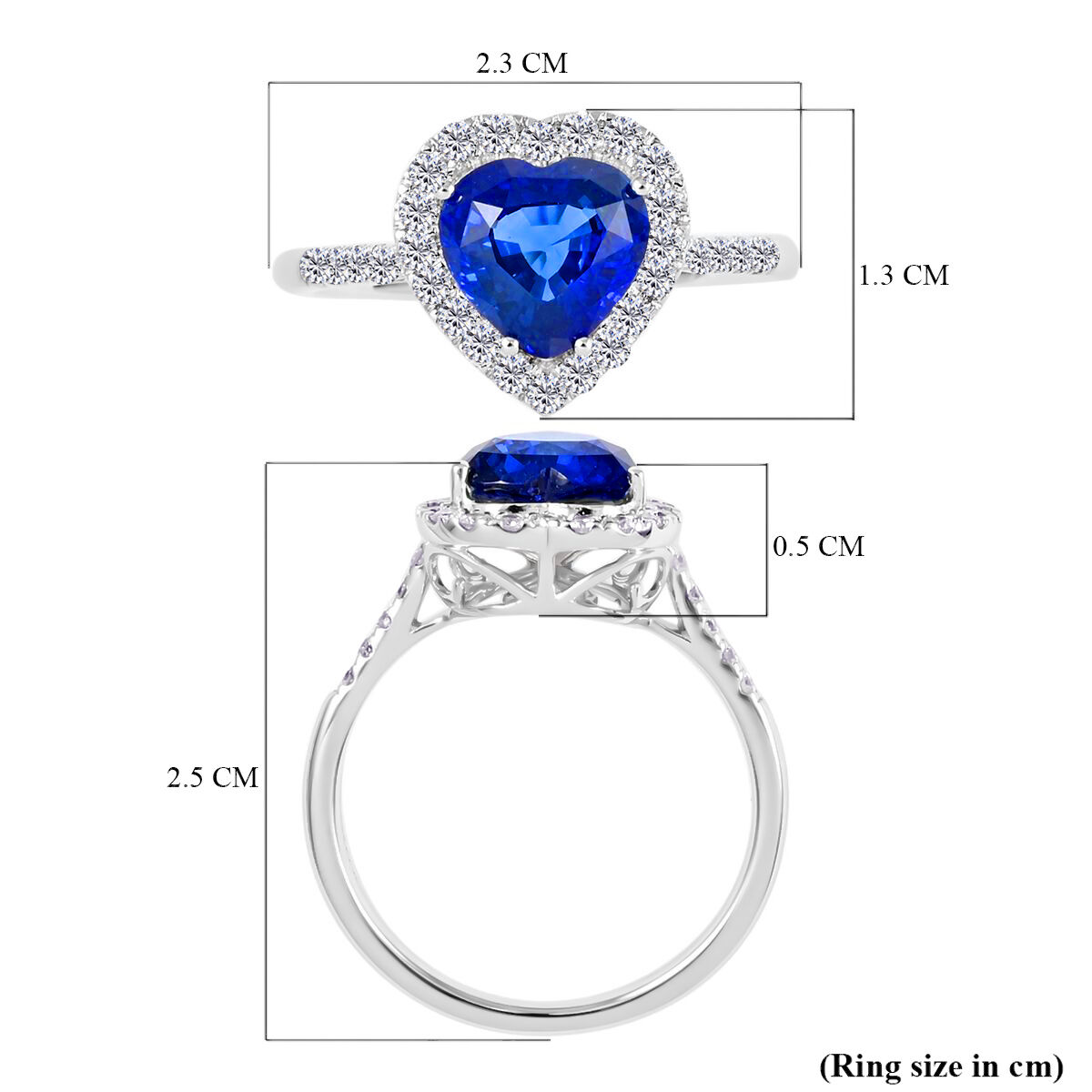 AGI Certified and Appraised ILIANA 18K White Gold AAA Ceylon Sapphire and Diamond SI GH Solitaire Ring 2.55 Ct, 3.2 grams