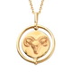 Sunday Child 14K Gold Overlay Sterling Silver Aries Zodiac Sign Pendant with Chain (Size 20), Silver