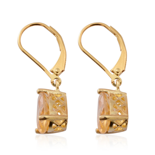 Citrine (Pear) Lever Back Earrings in 14K Gold Overlay Sterling Silver 3.000 Ct.