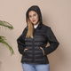 Winter Puffer Jacket with Hoodie in Classic Black (Size: M, 14-16)