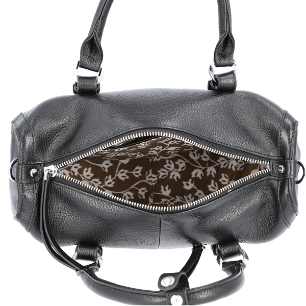 Super Soft 100% Genuine Leather Tote Bag with Detachable Shoulder Strap (Size 30x12x20) - Black